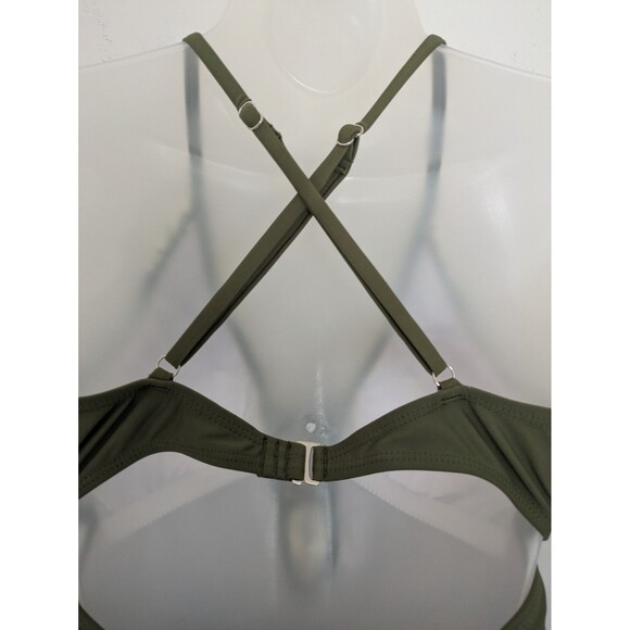 Womens Cupshe Vintage Green Babydoll Boho Lace Plunge One Piece Swimsuit SZ M - Picture 11 of 13